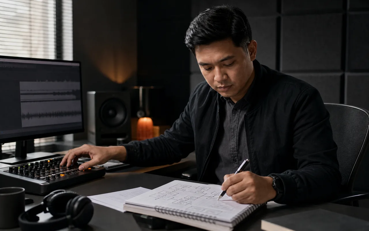 Representative call-analysis workflow with an analyst reviewing audio and process notes