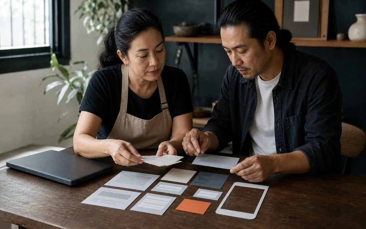 Representative tactile no-code and content prototyping session