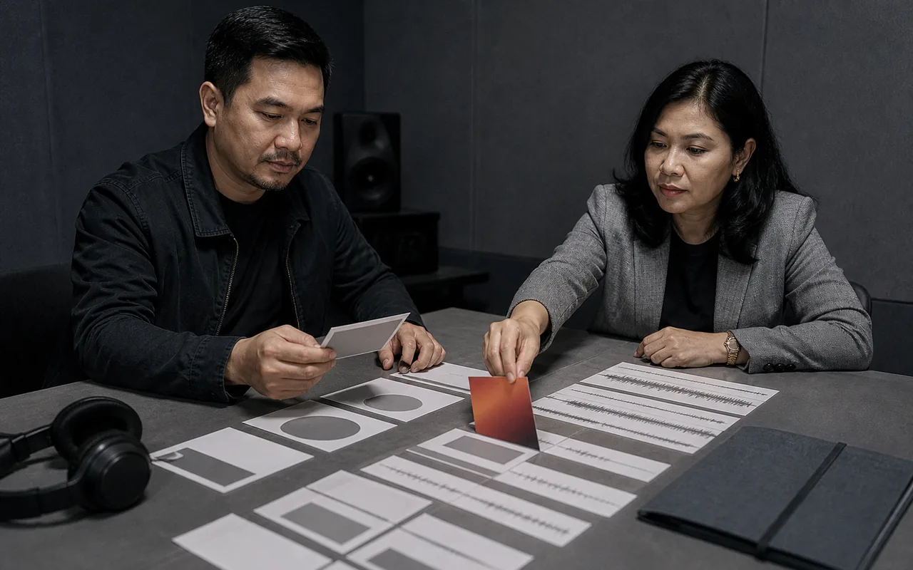 Representative content and audio review with a human approval checkpoint