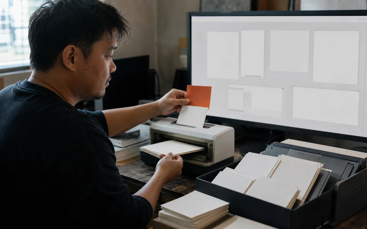 Representative creative-production automation with blank working cards