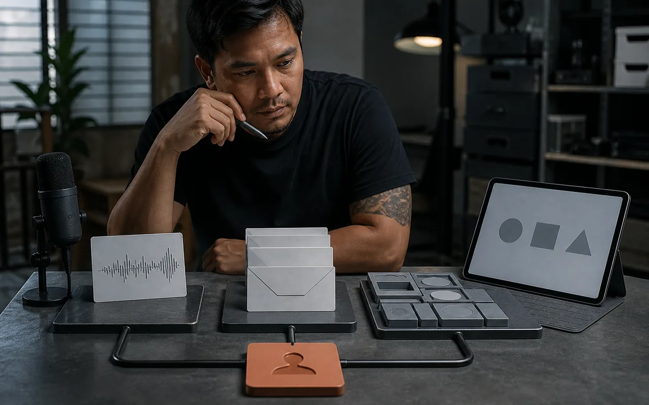 Conceptual voice, email, design, and app capability workbench