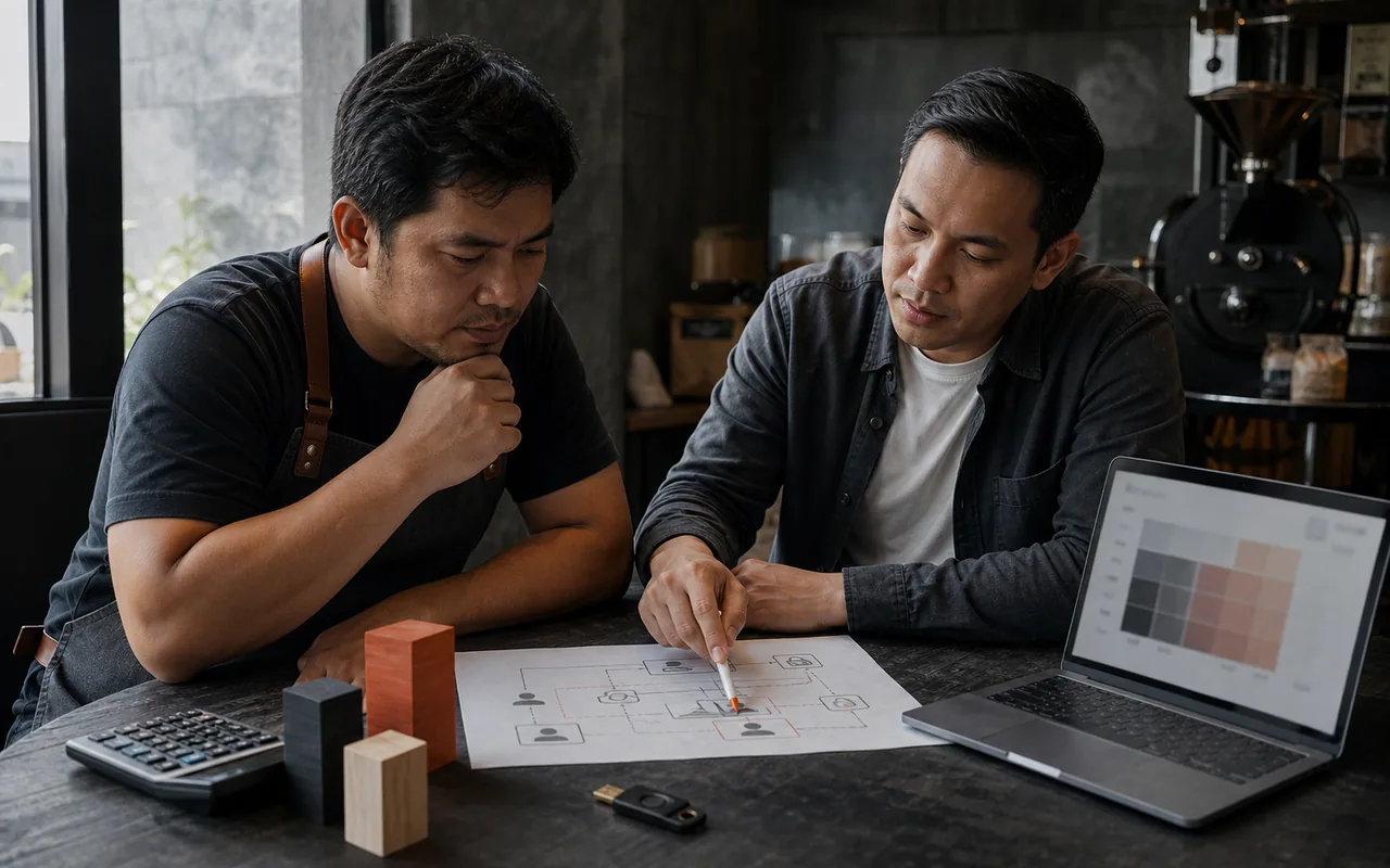 Representative SMB implementation planning session balancing cost and security