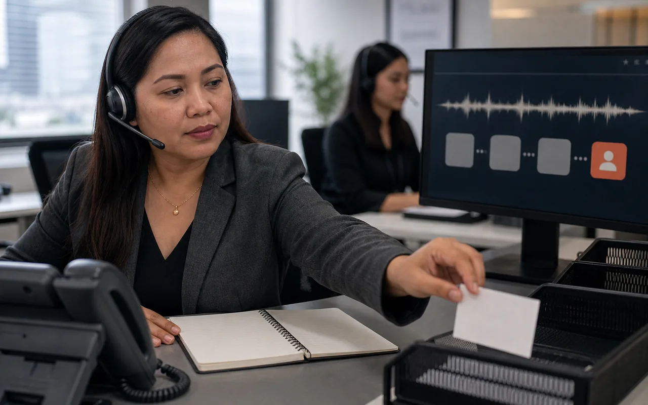 Representative voice-support workflow with a human handoff