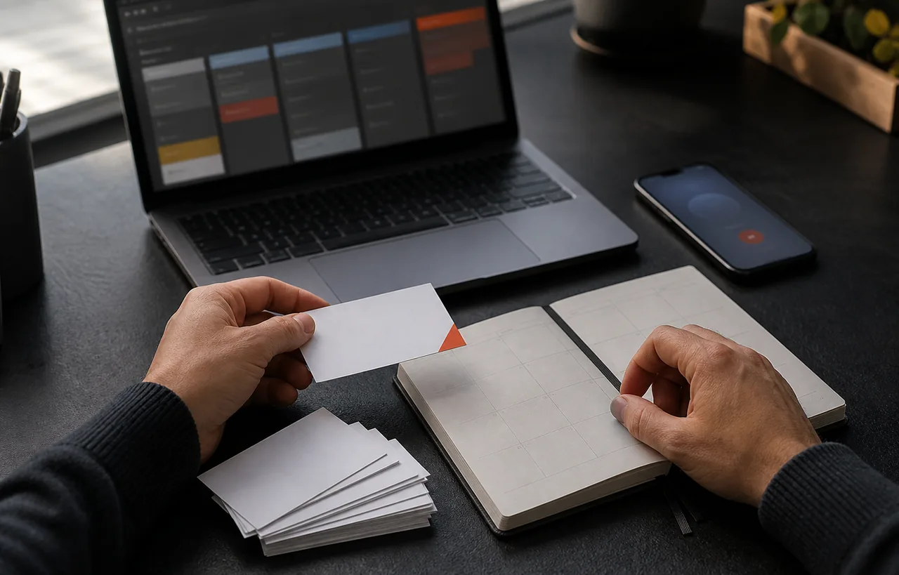 Representative sales follow-up workflow with a lead pipeline, phone call, and scheduling calendar