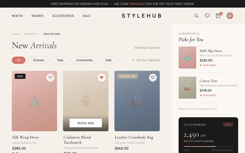 Representative retail merchandising and customer rewards interface